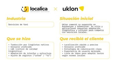 Localización lingüística y cultural para Uklon en Asia Central - Content Strategy