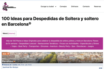 Despedidas en Barcelona - Creación de Sitios Web