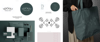 Rocket Production - New brand position, logotype and brand universe - Graphic Design