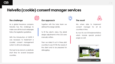 (Cookie) Consent Manager for Helvetia - Onlinewerbung