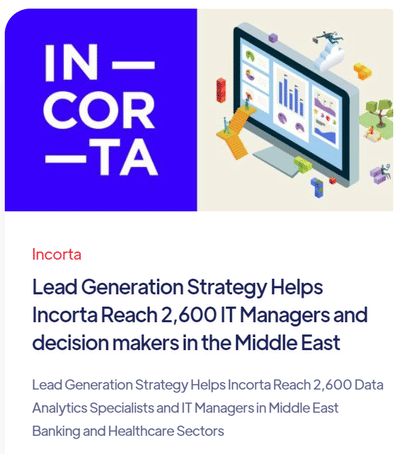 Lead Generation Strategy for Incorta - Public Relations (PR)