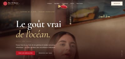 Dar El Houte — site web pour un restaurant de poisson à Rabat - Création de site internet