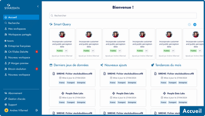 Plateforme Data/IA d'enrichissement de données - Webanwendung