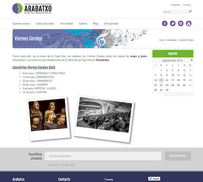 Web de  Federación de Coros Infantiles Arabatxo - SEO