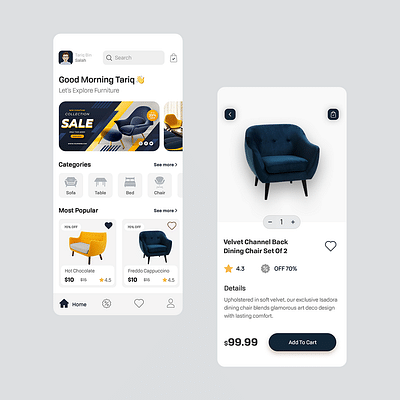 Furniture e-commerce app - Application web