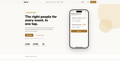 Talioo - Event Staffing Platform - Aplicación Web