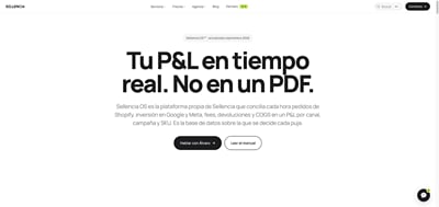 Sellencia OS: P&L en tiempo real para ecommerce - Webanalytik/Big Data