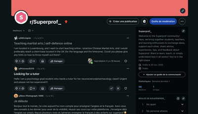 Création de communauté pour une marketplace de cours en ligne - Community management