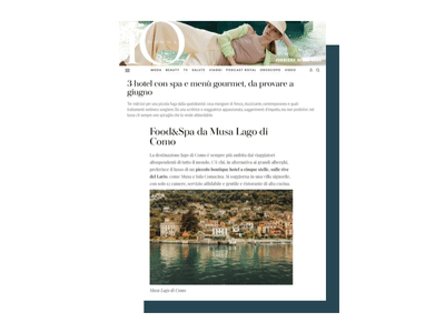 Musa Hotel - Lago di Como - Pubbliche Relazioni (PR)