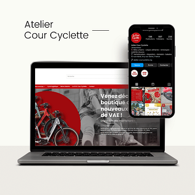 Réseaux sociaux + Site internet - La Cour Cyclette - Ergonomie (UX/UI)