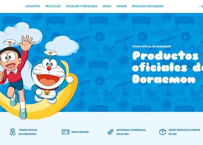 Diseño tienda oficial online de Doraemon - E-Commerce