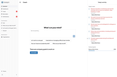 Personal Coach AI Assistant Development - Software Development