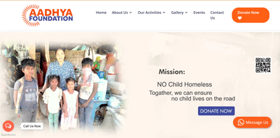 Aadya Foundation | Website Development - Website Creatie