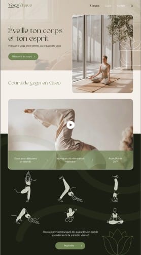 Création d'un site internet pour des cours de Yoga en ligne - Création de site internet