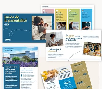 Corporate - Création de Guide, rapport d'activités - Textgestaltung