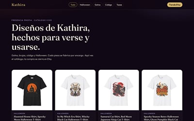 Product Catalog Website Linked to an Etsy Store - Website Creation
