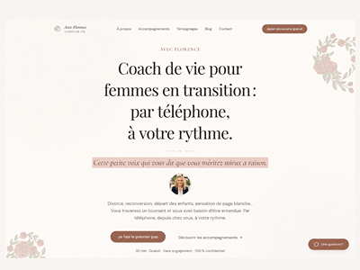Création du site d'Avec Florence, coaching de vie - Création de site internet