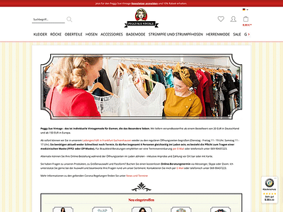 Webseitenentwicklung PeggySueVintage.de - E-Commerce