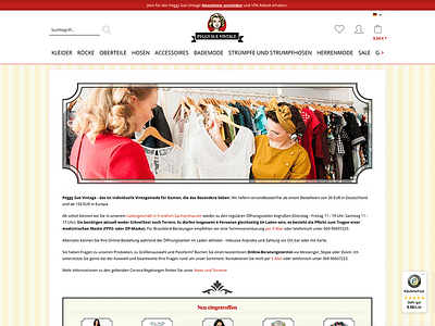 Webseitenentwicklung PeggySueVintage.de - Grafikdesign