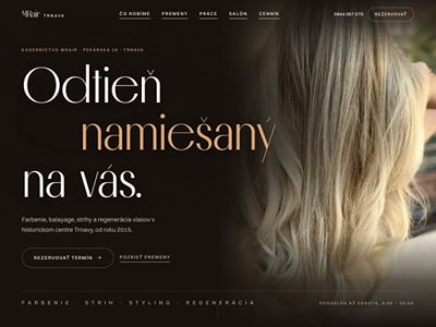 Website for a hair salon in Trnava - Création de site internet