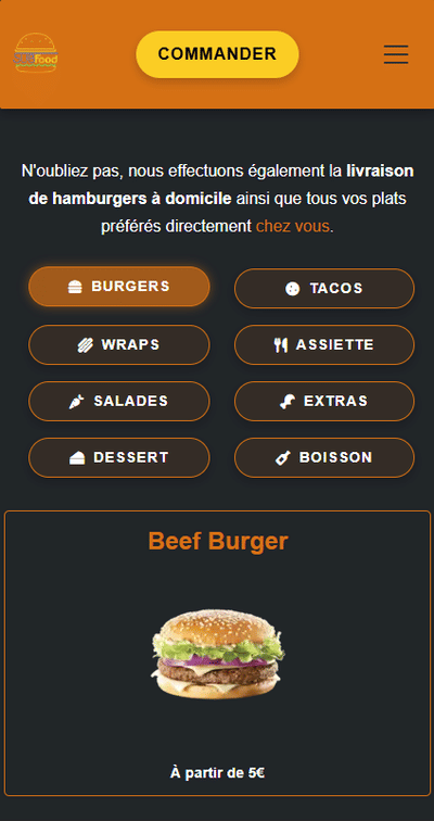 Restaurant Subfood à Fabrègues - Création de site internet