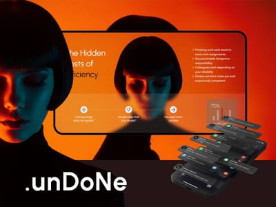 1e plaats Newform Award — satirische AI app landing page UnDone - Création de site internet