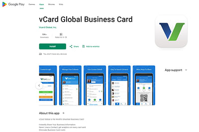 Mobile App V Card Global - Application mobile