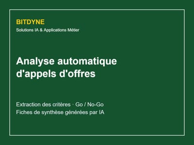 Analyse automatique d'appels d'offres par IA — Go / No-Go - Consultoría de Datos