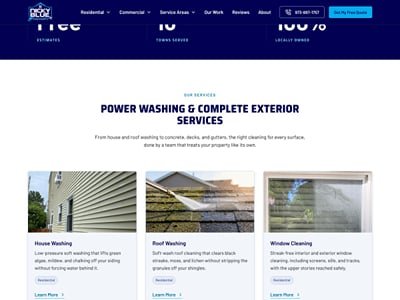 149 page exterior cleaning website and local SEO - Webseitengestaltung