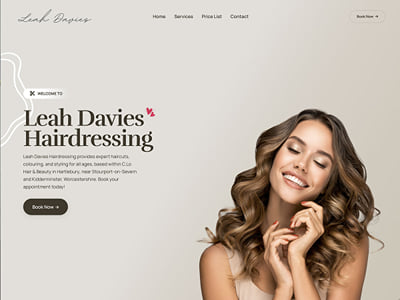 Website design for an independent hairdresser in Worcestershire - Creación de Sitios Web