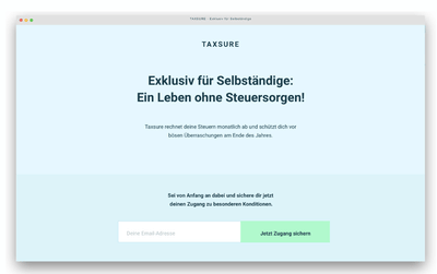 Taxsure | Smart Package - Ergonomie (UX/UI)