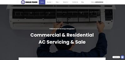 Unique Power AC Service Company Website - Webseitengestaltung