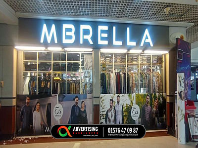 Acrylic letter signboard MBRELLA - Publicidad