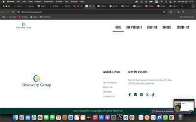 Discovery Group Uganda - Création de site internet