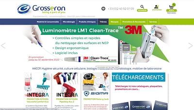B to B de la société Grosseron - Création de site internet