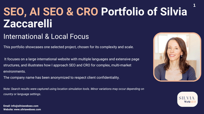 International SEO & CRO Strategy for a Large Multilingual Website - SEO
