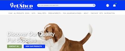 Online Vet Supplies Shop - Webseitengestaltung