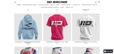 110 RACING - Plateforme e-commerce pour une marque de motocross - Ergonomy (UX/UI)