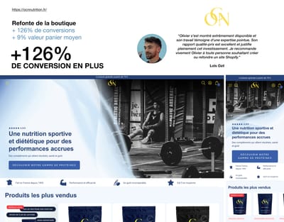 OCN Nutrition : refonte de la boutique Shopify - Création de site internet