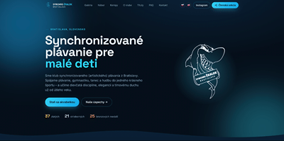 Synchro Žralok: bilingual swimming club website that updates itself - Website Creation