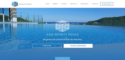 Sitio web A&M INFINITY POOLS - Création de site internet