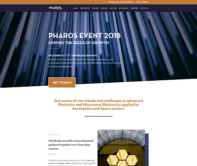 Création site web : Pharos Event - Création de site internet