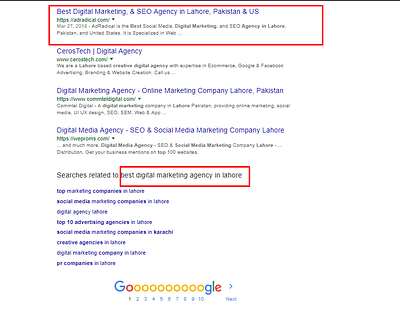 Ad Radical - Ranking on Page one of Google SERP - Redes Sociales