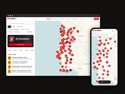 Motomapa — Interactive Map of Portugal's Motorcycle Clubs - Website Creation