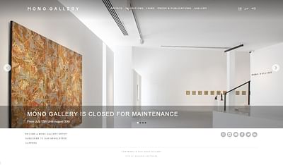 Mono Gallery - Création de site internet