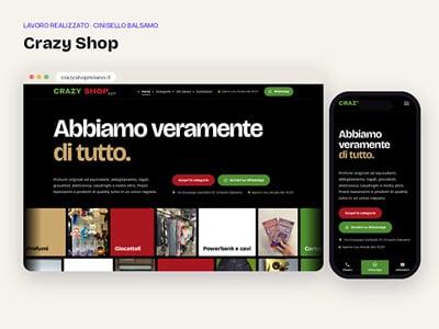 Sito web per Crazy Shop, Cinisello Balsamo - Creazione di siti web