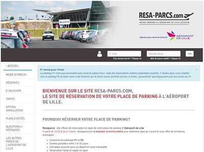 Réservation place de parking - Web Application