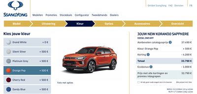 Website SsangYong Belgium - Création de site internet