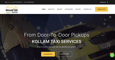 Custom website developed for Kollam Taxi Services - Website Creatie