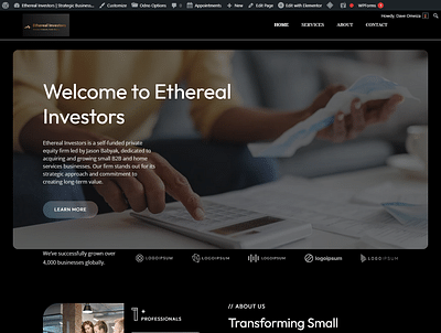 Ethereal Investors Website Design - Creación de Sitios Web